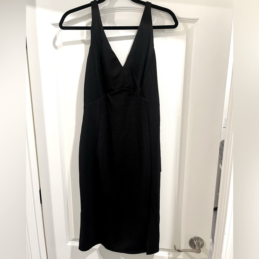 Lulus Iconic Moment Black Bodycon Midi Dress, large